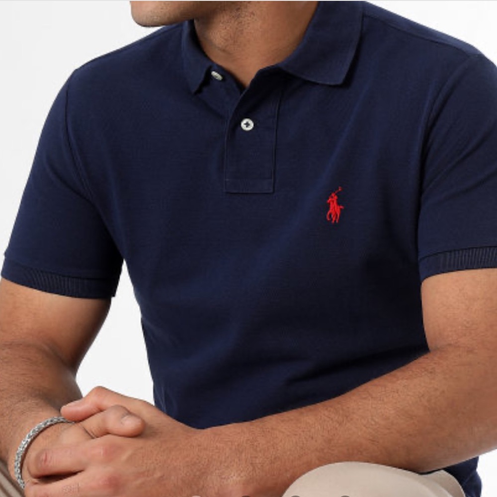 Ralph Lauren blue label navy blue short sleeve polo shirt Size L